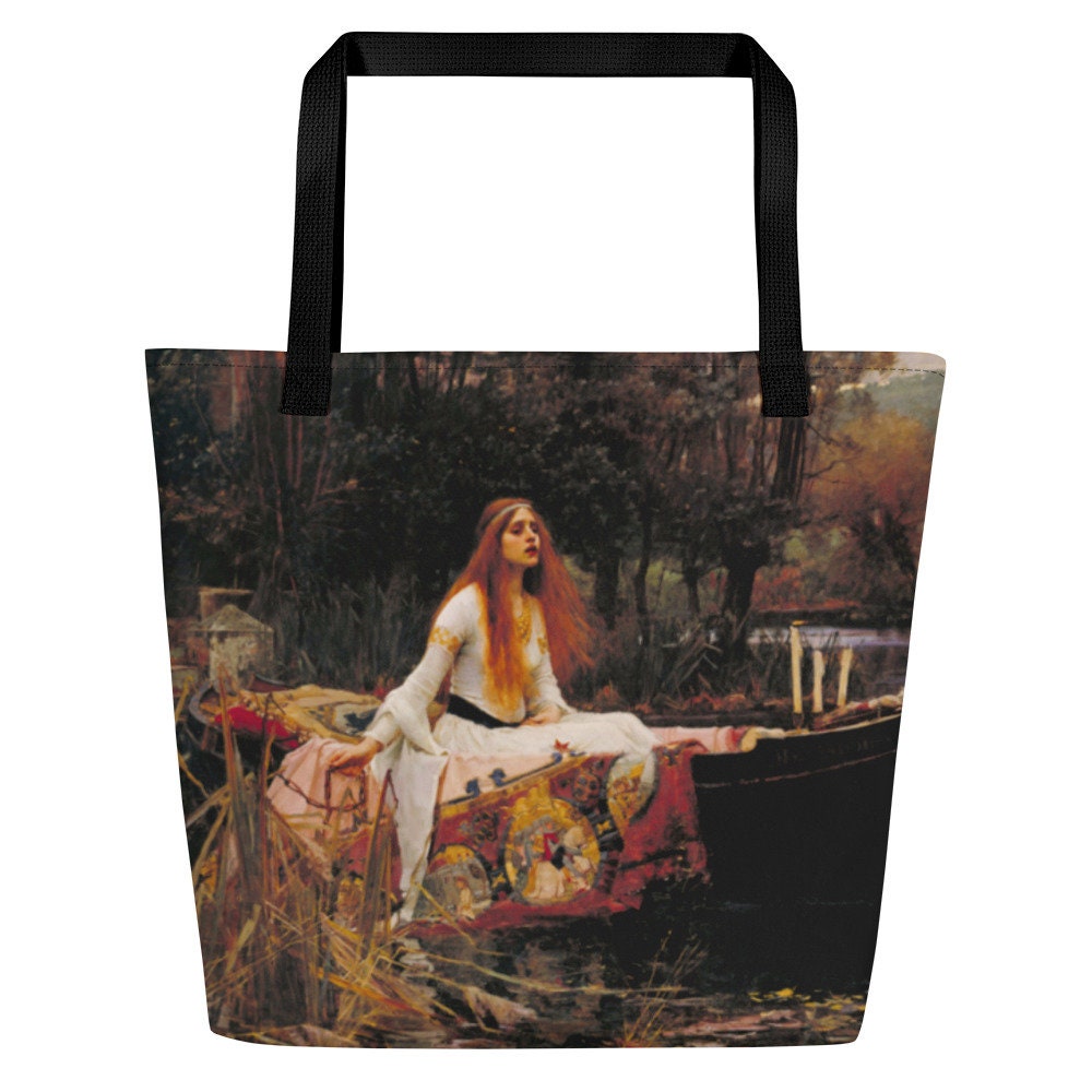 Grote draagtas - The Lady of Shalott - gotische schilderkunst renaissance kunstgedicht