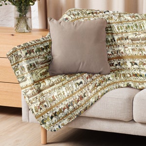 Sherpa blanket - Bayeux Tapestry Embroidery Gothic Medieval Conquest