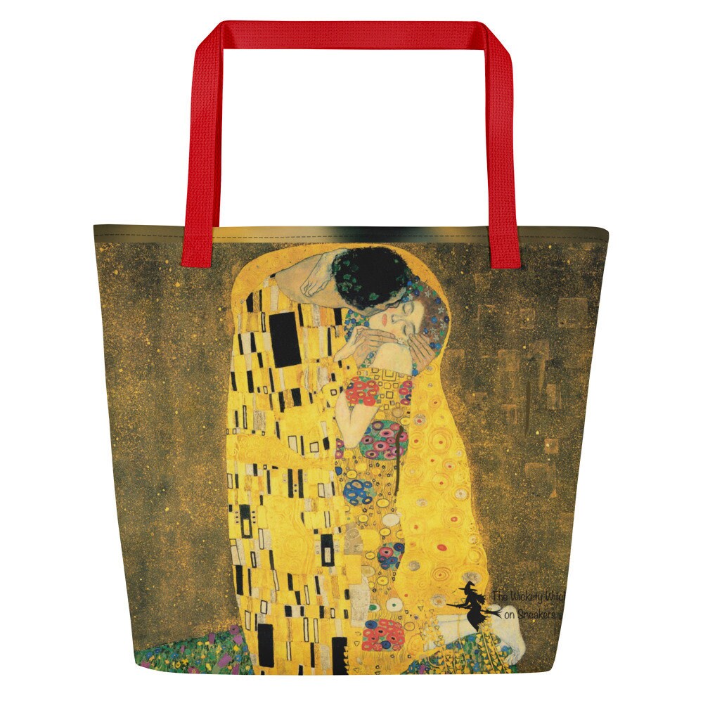 Klimt Gold Print Pattern Leather Tote Bag main image 0