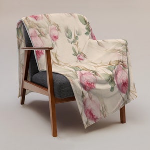 Throw Blanket - Floral Design Old English-Style no. 5