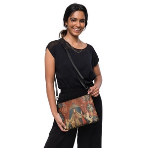 Crossbody bag - Lady and the Unicorn Tapestry Embroidery Medieval