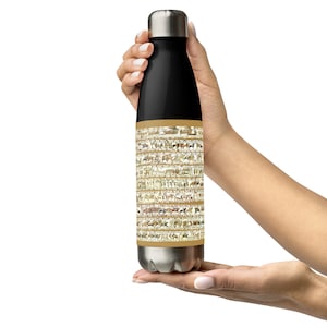 Stainless steel water bottle - Bayeux Tapestry Medieval Embroidery Gothic