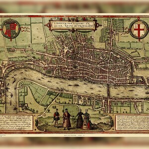 Antike Karte von London - Fleecedecke