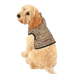 Hunde Hoodie - Bayeux Tapisserie Stickerei Gothic Dogwear Mittelalter