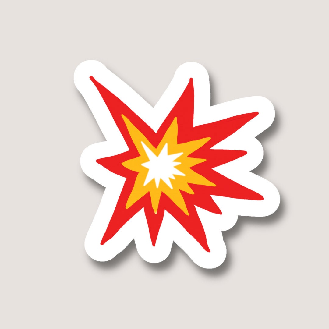 Explosion Emoji Firecracker Sticker Hydro Flask Laptop Etsy