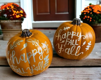 Custom pumpkin, Personalized Pumpkin Fall Pumpkin Decor Orange, artificial pumpkin small, monogram pumpkin, autumn fall decor, halloween