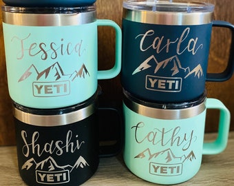 Custom YETI, personalized YETI mug, engraved 14 oz mug, yeti mug, stainless steel coffee mug, custom YETI coffee lover gift, hiking mug