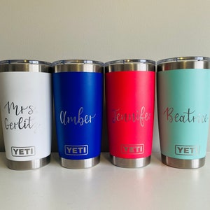 Custom YETI, Personalized YETI tumbler, engraved custom YETI Cup, wedding gift, groomsmen & bridesmaid gift, personalized coffee tumbler image 1