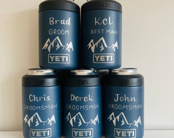 Custom YETI can cooler, engraved YETI Beer Koozie, Engraved YETI Tumbler, Custom Yeti, Bridesmaid Gift, Groomsmen Wedding Gift, Wedding Gift