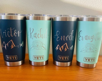 Custom Etched CatZilla Yeti Cups - Love City Excursions