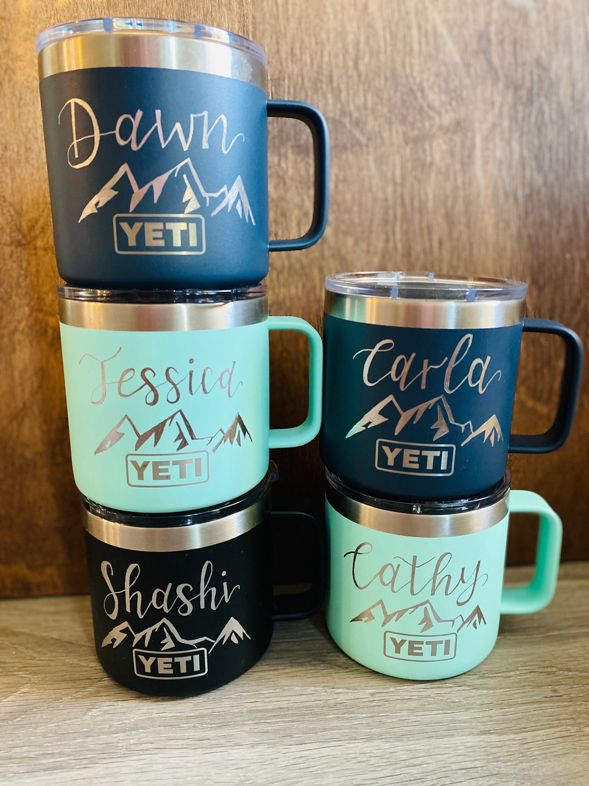 Custom Engraved YETI Rambler 14oz Stackable Mug with Magslider Lid –  Curated by Kayla