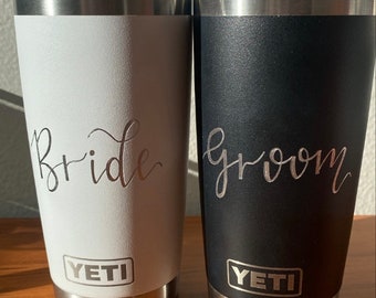 Mr & Mrs wedding tumblers, personalized YETI tumblers, engraved YETI, wedding gift ideas, newlyweds wedding gift,