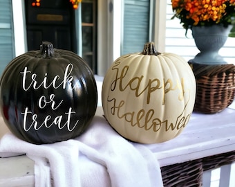 Custom pumpkin, Personalized Pumpkin Fall Pumpkin Decor Pumpkin Decor, artificial pumpkin black, monogram pumpkin, autumn fall decor