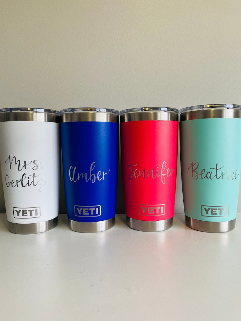 Custom YETI, Personalized YETI tumbler, engraved custom YETI Cup, wedding gift, groomsmen & bridesmaid gift, personalized coffee tumbler image 1