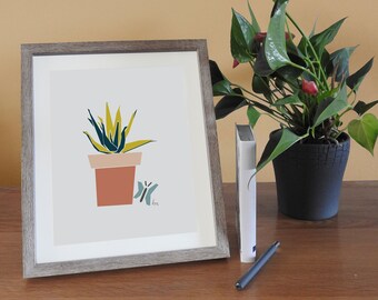 Zebra Plant Print/ House Plant Print/ Cacti and Succulent Print/ A4/ A5/ Contemporary Art Print/ Wall Decor