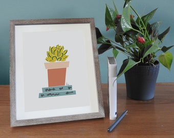 Succulent Print/ Cactus and Succulent Print/ House Plant Print/ A4/ A5/ Contemporary Art Print/ Wall Decor