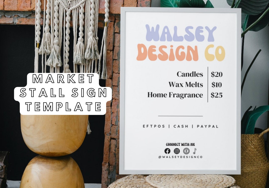 Market Sign Market Stall Display Pop up Stall Signage Etsy