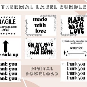Digital thermal label bundle, 4x6 thermal labels for shipping, postage labels, cute postage stickers, cute packaging, small business