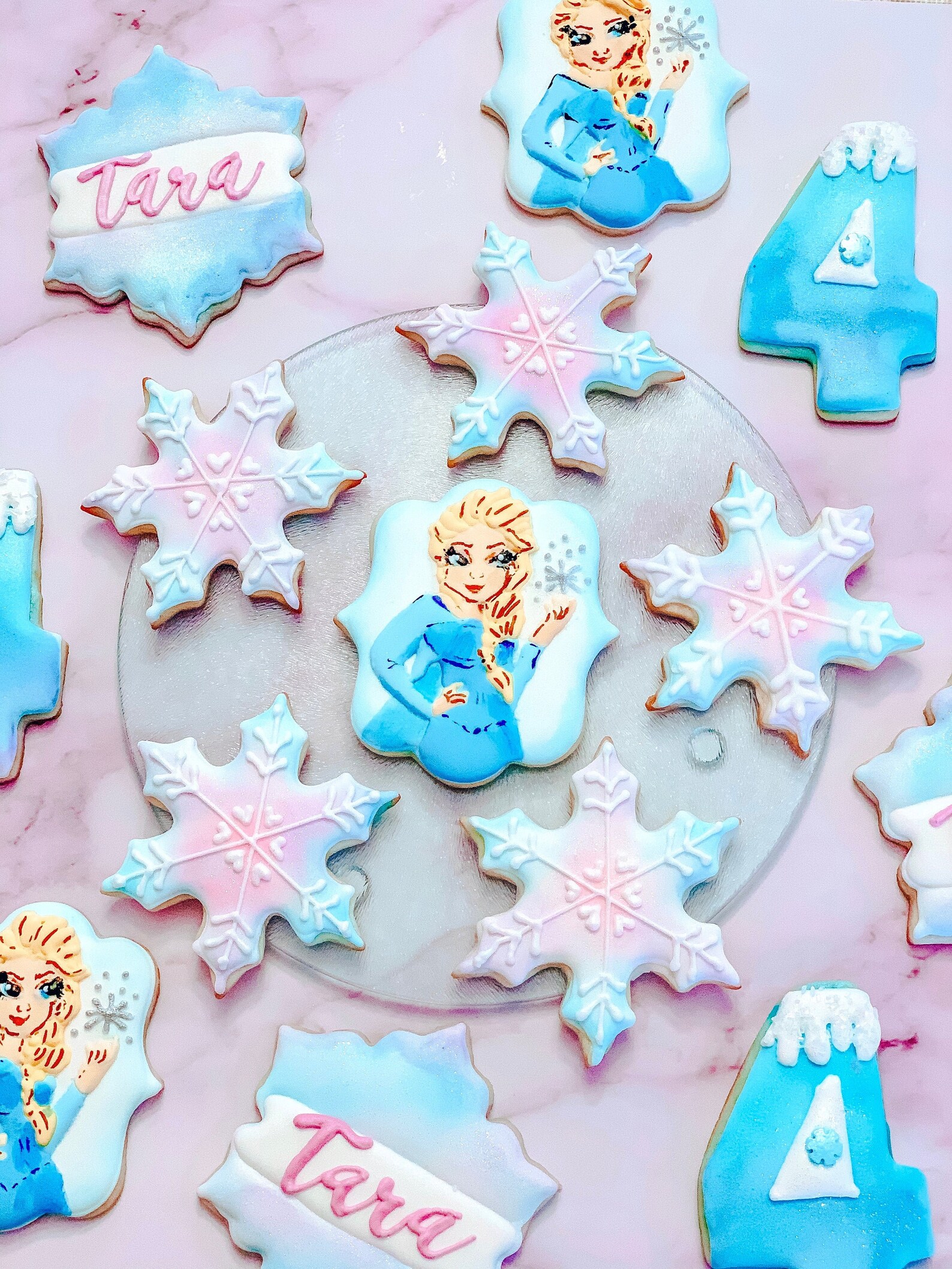 Decorated Disney Frozen Themed Sugar Cookies Etsy