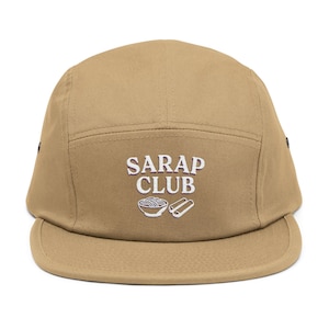 Embroidered Filipino Sun Cap: Sarap Club Cotton 5-Panel Hat