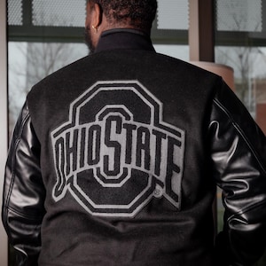 Ohio State Varsity Jacket: Black-on-Black Wool & Faux Leather