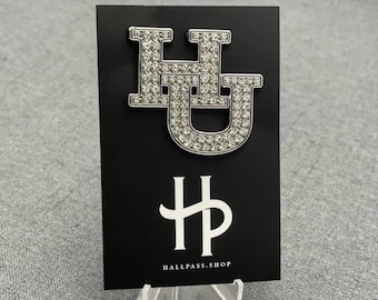 Rhinestone Hampton HU Lapel Pin