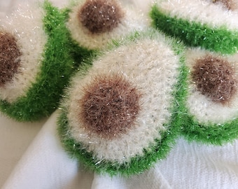 Handmade Dish Scrubby - Avocado Design | Crocheted Scrubber | Crocheted Kitchen Dishwashing Sponge
