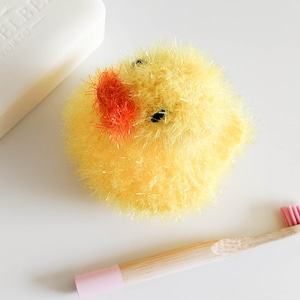 Handmade Dish Scrubby - Rubber Duck Design | Crocheted Scrubber | Crocheted Kitchen Dishwashing Sponge