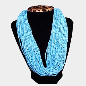 Beaded Necklace, Indian Beaded Necklace, Multi Strand Beaded Necklace, Beaded Necklace, Blue Necklace, Blue Beaded Necklace
