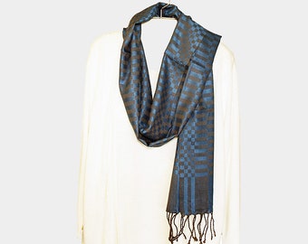 Fair Trade Colourful Light Silky Tie-Dye Batik Beaded Long Scarf Wrap Shawl