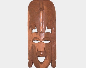 Natural Wood Maasai Mask, Wooden Sculpture, Trinket, Wood Trinket, Wooden Mask, Wall Decoration, African Art