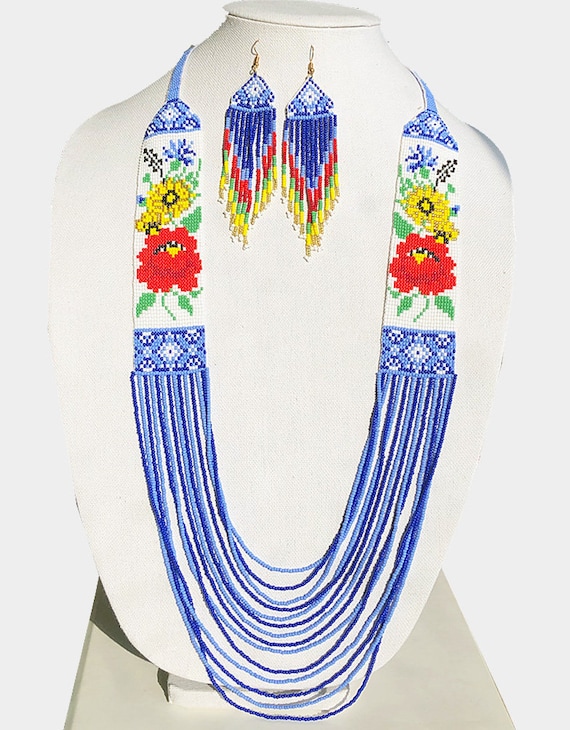 Small beads necklace indian designs sale