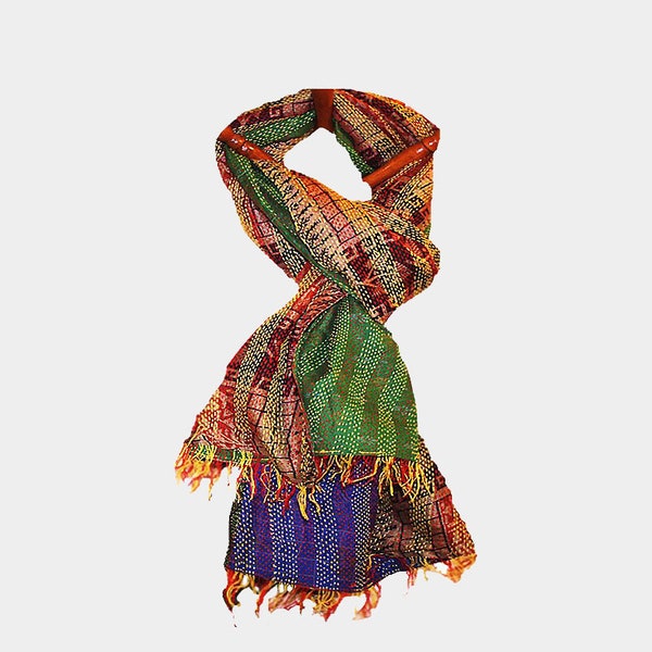 Vintage Kantha Silk Scarves, Designer Wraps, Indian Scarves, Indian Silk Scarves, Fashionable Scarves, Handmade Scarves, Reversible Scarves