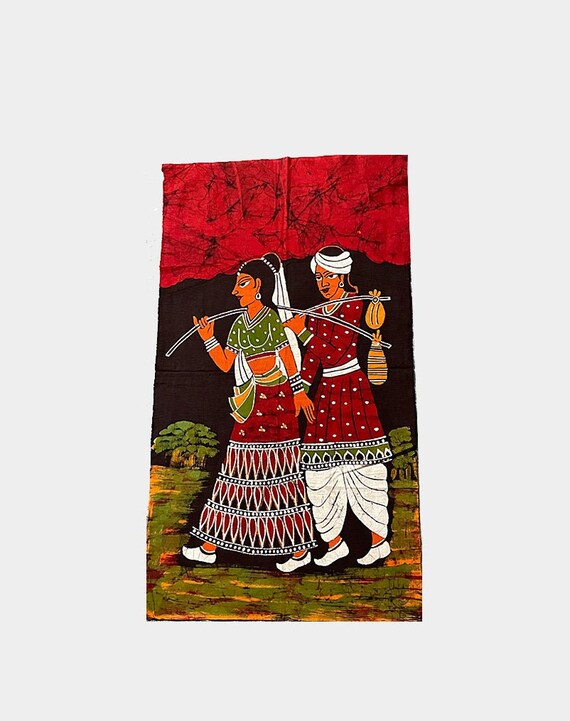 Batik Wall Mount Indian Art Wall Hanging Wall Decor Wall Etsy