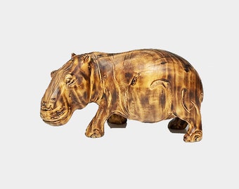 Wooden Animal Sculpture -Hippo, from Kenya, Africa
