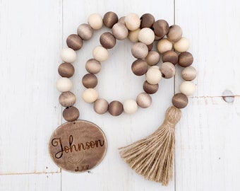 2Pcs Tassle Farmhouse Beads Natural Wood Bead Garland Rustic Wedding Ornament`CA 2Pcs Tassle Farmhouse Beads Natural Wood Bead Garland Rustic Wedding Ornament`CA