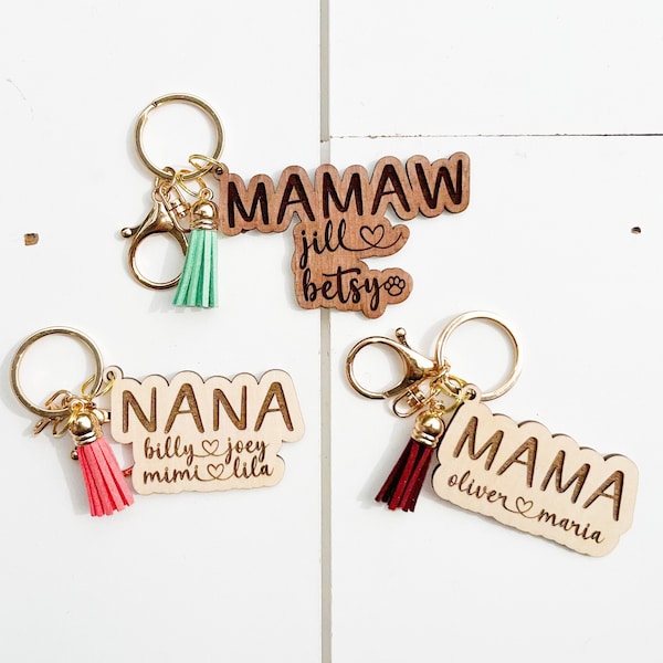 Personalized Mama Keychain, Personalized Gifts, Gifts for Her, Wooden Keychain, Mothers Day, Gifts for Her, Gifts for Mom, Bag Tag, Dog Mom
