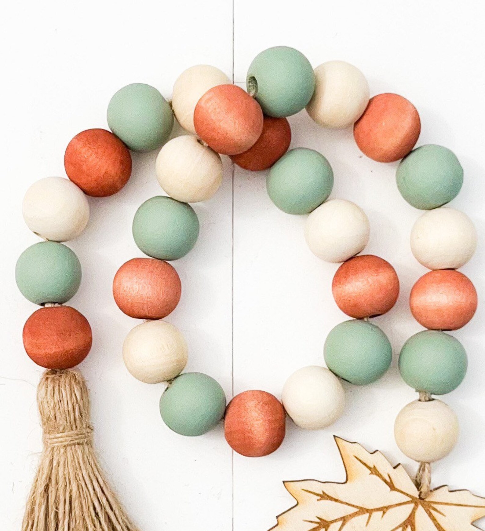 Fall Wood Bead Garland Fall Tiered Tray Decor Fall Bead Etsy