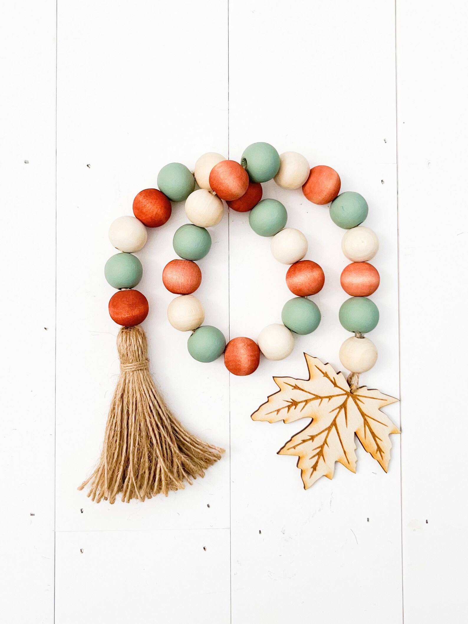 Fall Wood Bead Garland Fall Tiered Tray Decor Fall Bead Etsy