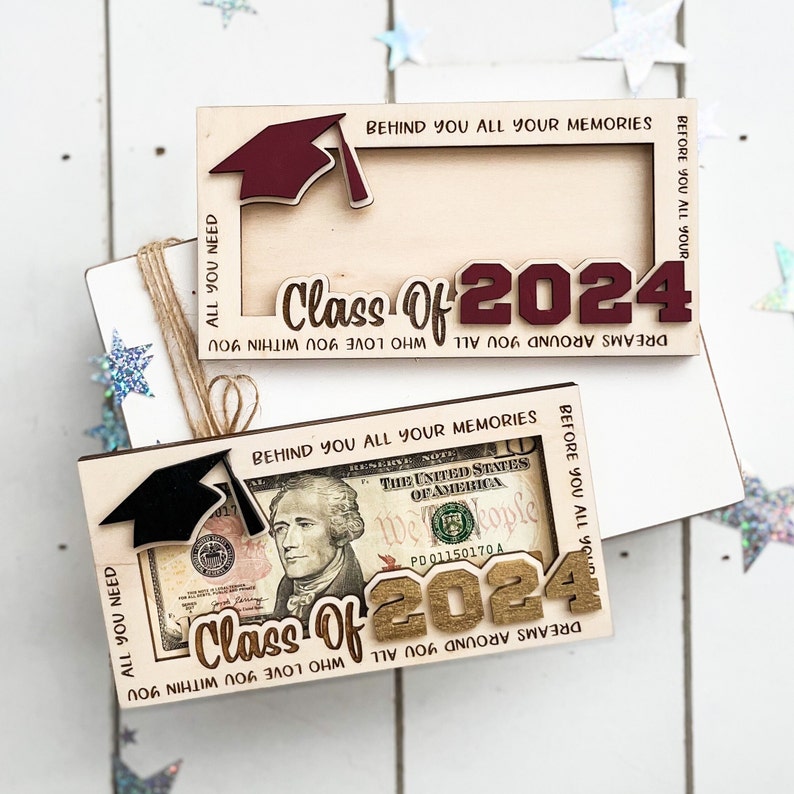Abschluss-Geldhalter, Abschlussgeschenke, Absolventengeschenke, personalisierte Abschlussgeschenke, Geschenk für Absolventen, Geschenkkarten, Absolvent 2024, SVG Bild 1