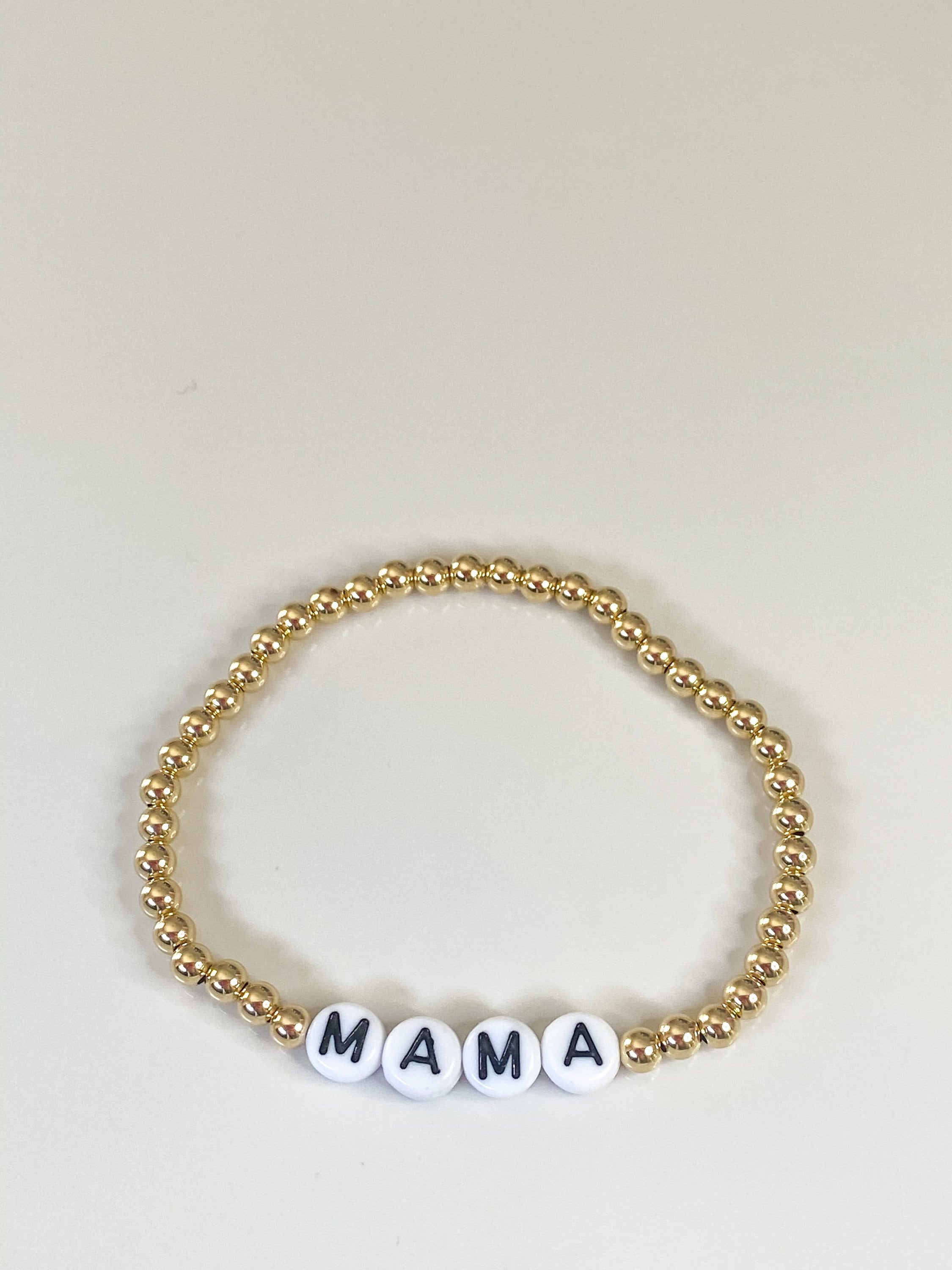 14k gold filled beaded bracelet mama gold name bracelet Etsy