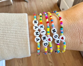 Bright Beaded Bracelet, Glass Seed Bead Bracelet, Colorful Seed Bead Bracelet, Bright Bracelet, personalized beaded bracelet