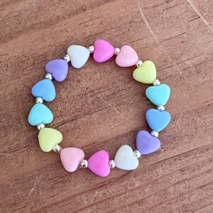 Kid’s heart beaded bracelet, children’s heart beaded bracelet, personalized beaded bracelet, valentines bracelet,  heart bead bracelet
