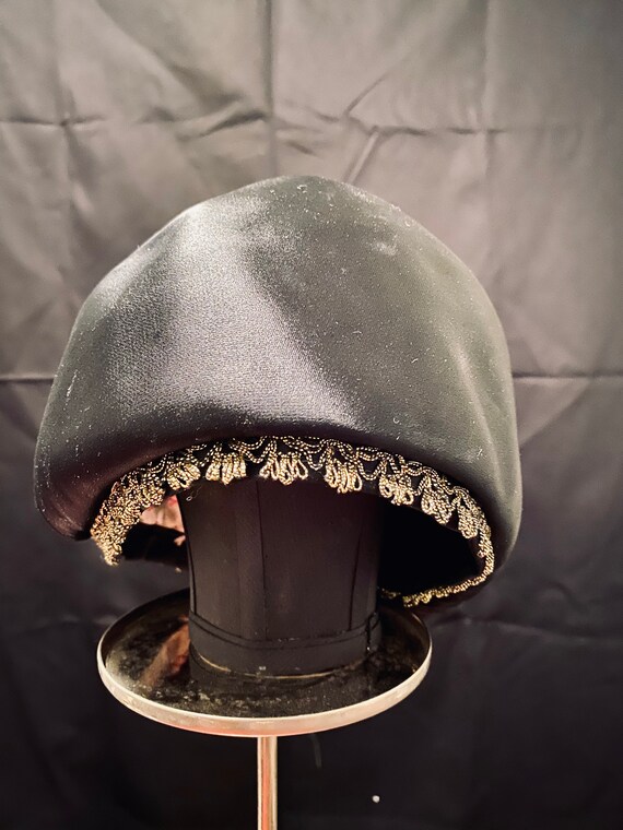 Vintage Black Dachette Designer HAT by Lilly Dache