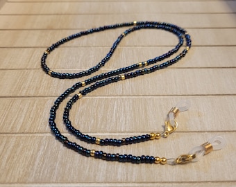 Dainty Cosmic x Blue Beaded EyeGlass Mask Chain | Sunglass Chain | Glasses Cord Mask Cord|  Beaded Chain Strap | Handmade gift