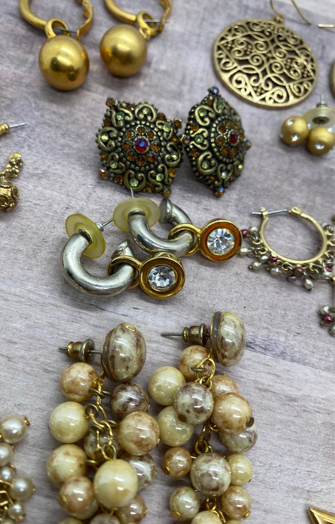 Lot of 12 Vintage Gold Costume Jewelry Earrings Etsy