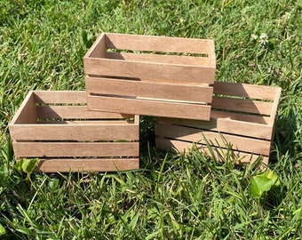 Small Rustic Wood Slate Farmhouse Crate