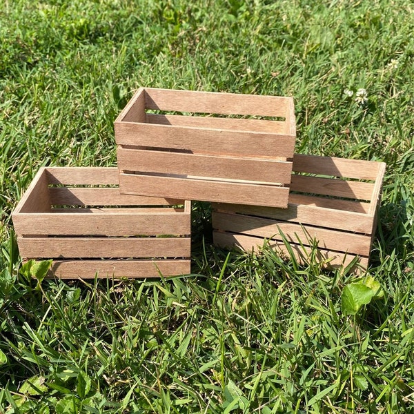 Small Rustic Wood Slate Farmhouse Crate