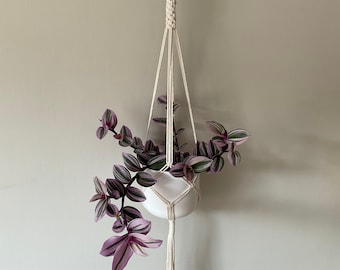Macrame Plant Hanger, Budget friendly simple Plant Hanger, 100% cotton cord, handmade natural coloured boho home decor