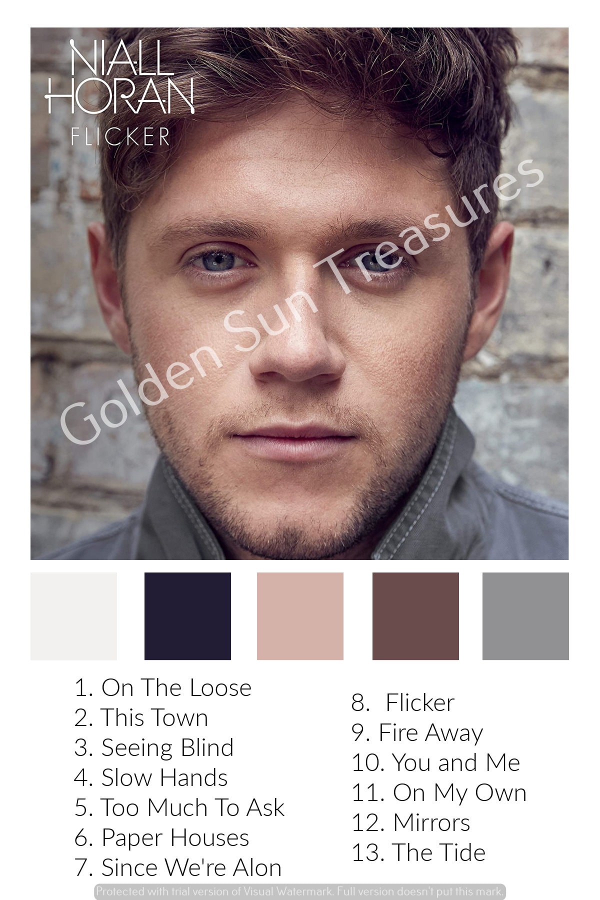 Niall Horan Flicker Album Color Swatch Etsy